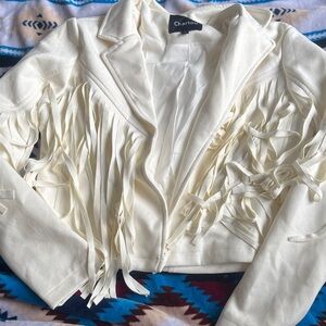 White/Cream Fringe Blazer